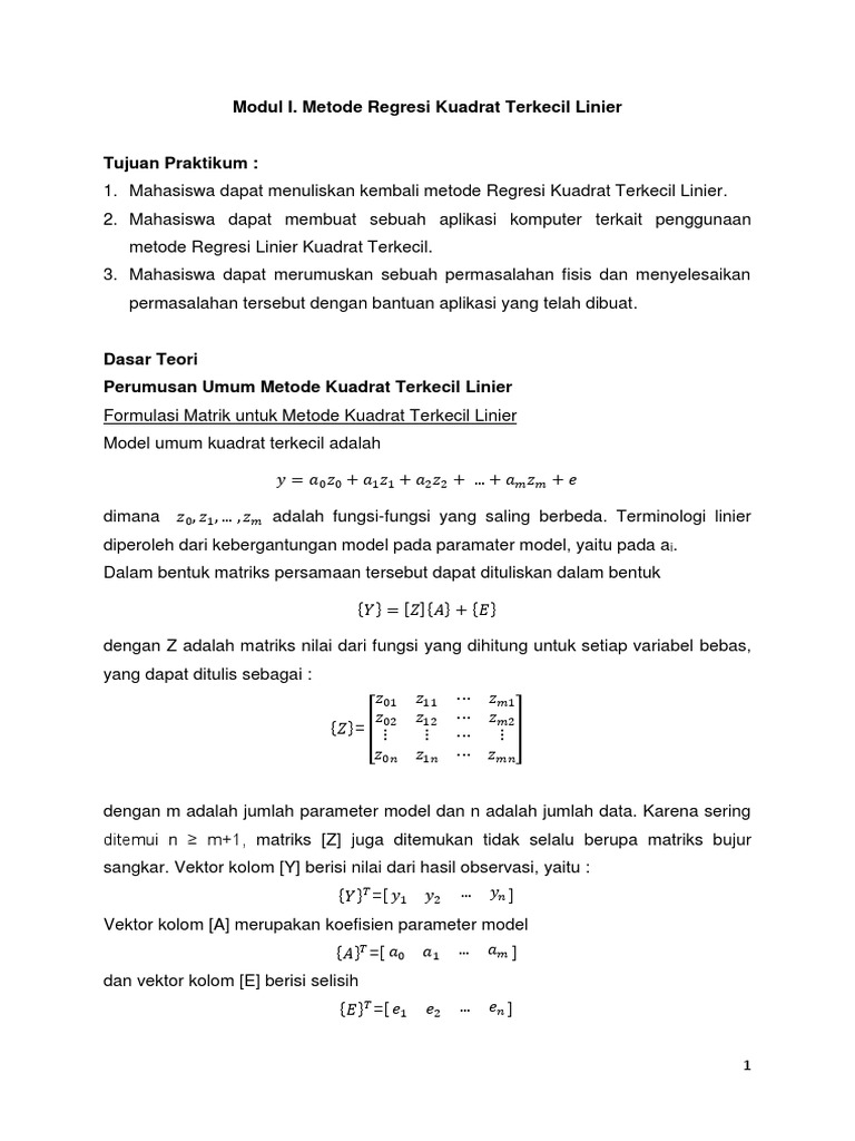 Contoh Soal Metode Regresi Kuadrat Terkecil Berbagi
