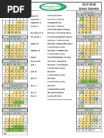 2017-2018 Resurrection School Calendar