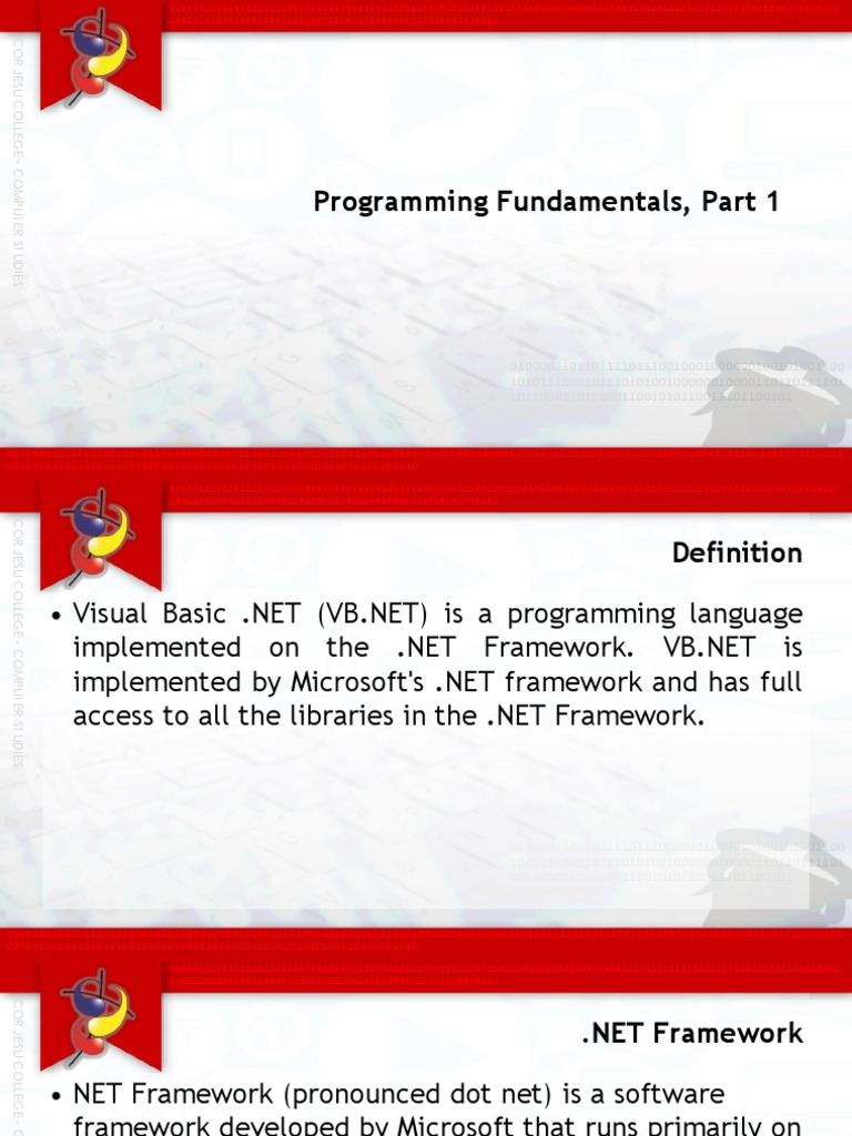 Programming Fundamentals in VB.NET | PDF | Data Type | Integrated ...