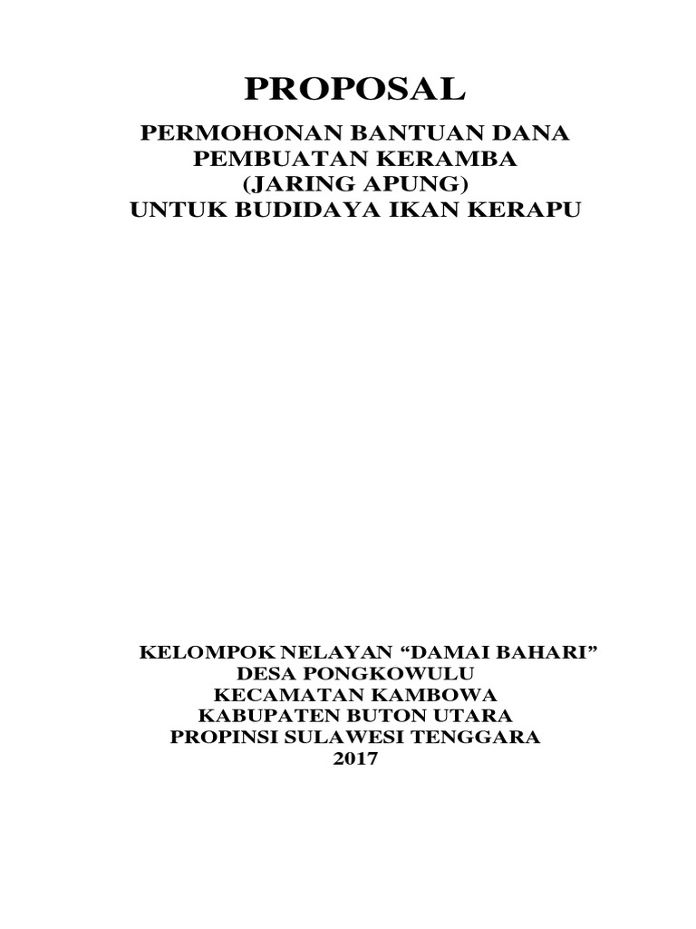 Proposal Keramba Ikan