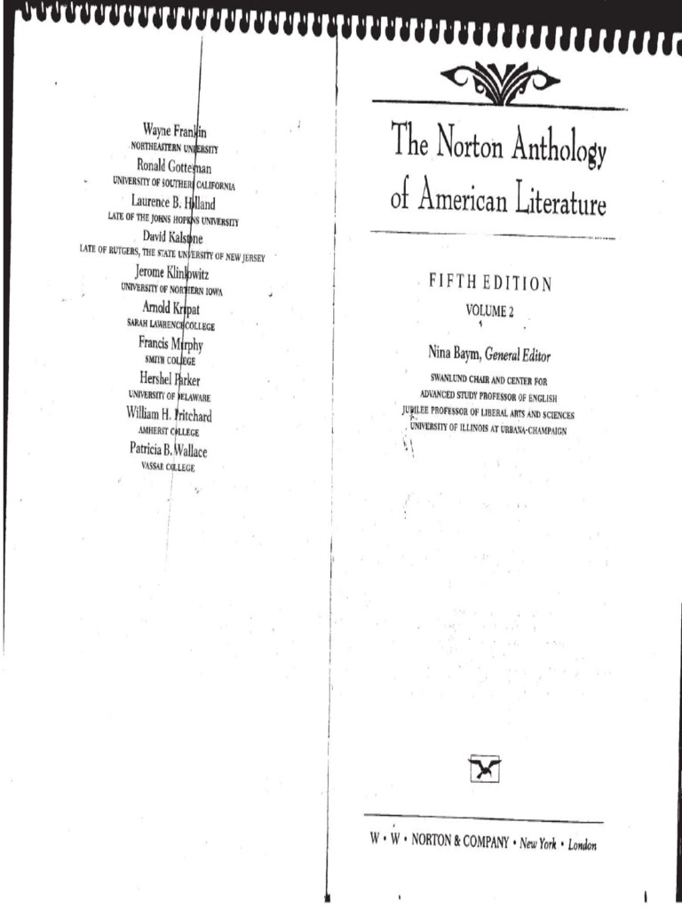 Baym, N (Ed) The Norton Anthology of American Literature PDF