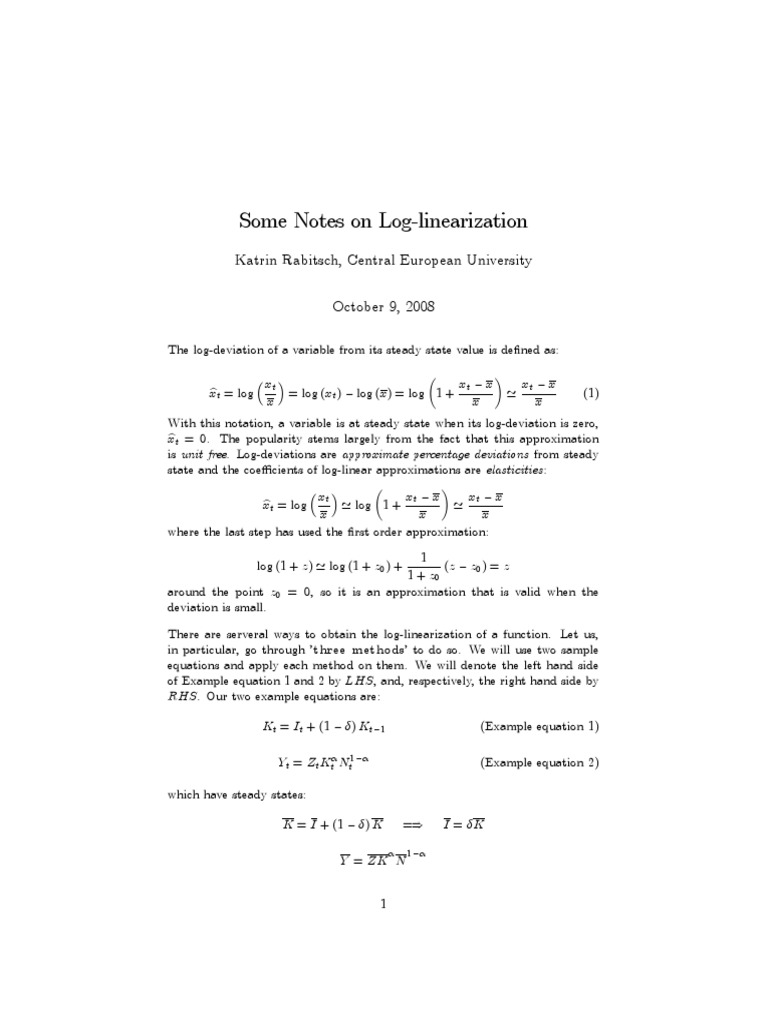 Log-Linearization – An Introduction to Loglinear Models – IQGP