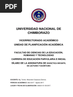 Sílabo de Didactica Infantil Lectura y Escritura II