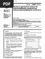 NBR 12171 - 1992 - MB 3512 - Aderencia Aplicavel Em Sistema de Impermeabilizacao Composto Por Cimento Impe