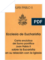 Carta Encíclica ECCLESIA DE EUCHARISTIA
