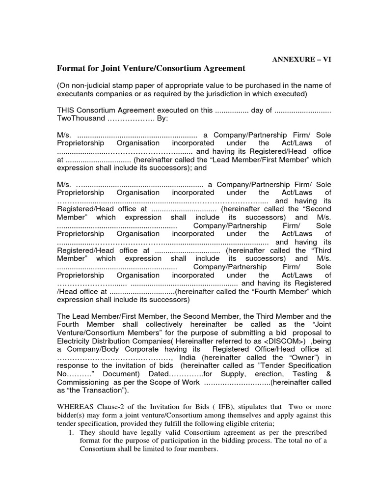 Joint Venture Power of Attorney Format Guarantee Joint Venture