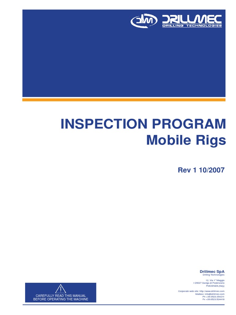 Drilling Rig Inspection Program 5 Year, 2 Year, 1 Year 6 Months ...