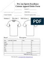 Pro Am Sports Excellence Custom Apparel Order