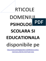 Articole Domeniul - Psihologie Scolara Si Educationala. WWW - Psihologiaonline
