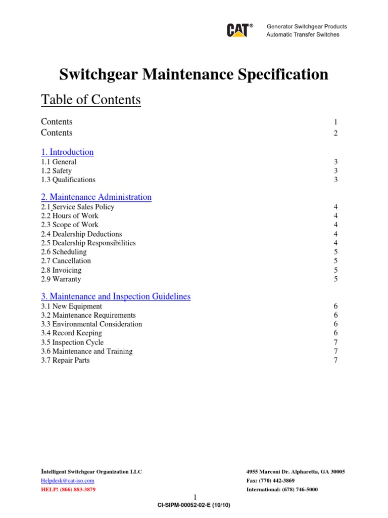 Switchgear Maintenance Guide | PDF | Relay | Contractual Term