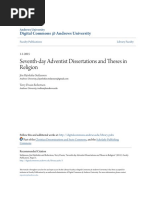 Seventh-Day Adventist Dissertations and Theses in Religion