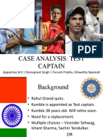 Case Analysis: Test Captain: Appachoo N K - Daraspreet Singh - Purush Prabhu - Shwetha Nyamati