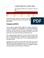 Financial Position of Ultra Tech: Financials-Q4FY07