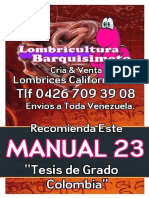 LOMBRICULTURA VENEZUELA, Manual 23 Tesis de Grado Colombia, LOMBRICES CALIFORNIANAS