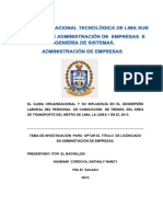 Clima Laboral en Los Conductores Del Metro de Lima