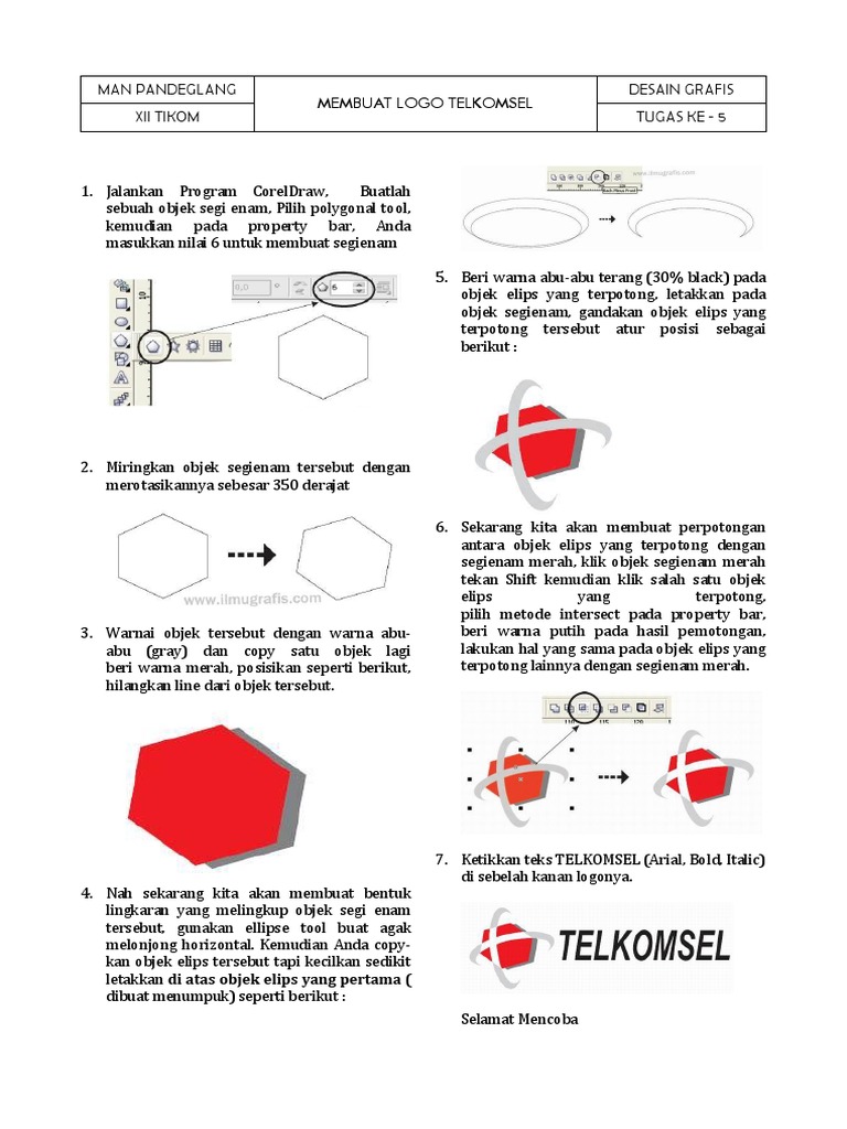 Desain Logo Telkomsel Menggunakan CorelDraw | PDF, image size:768x1024