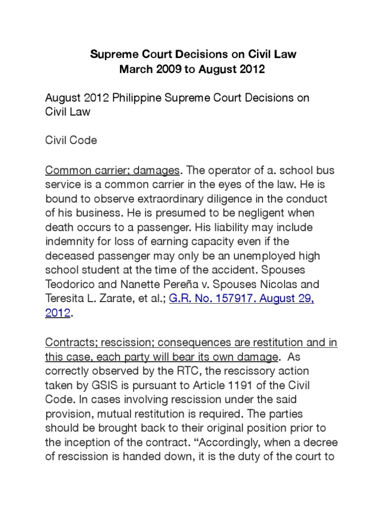 Latest Civil Law Cases PDF Mortgage Law Foreclosure