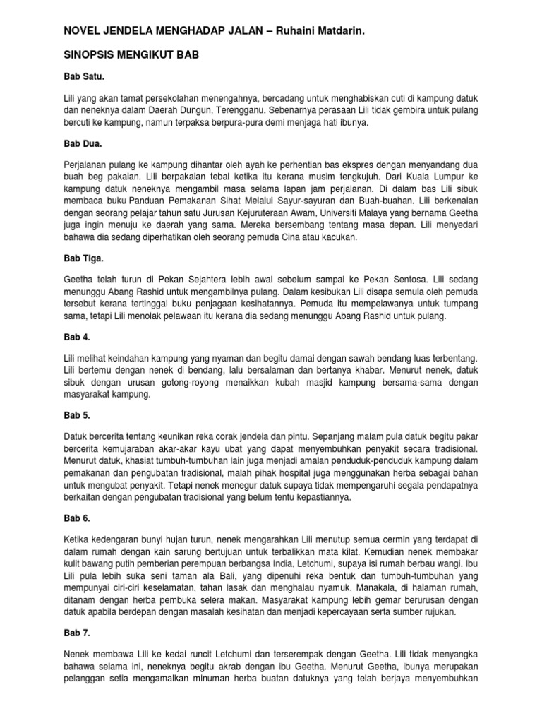 Novel Jendela Menghadap Jalan1 Pdf