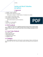 Equity Financing and Stock Valuation. Dividends. Real Options