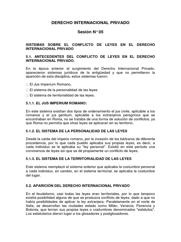 Sesion 06 El Conflicto de Leyes en El Derecho