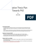 Tentative Thesis Plan Towards PHD: by Ardic Arikal
