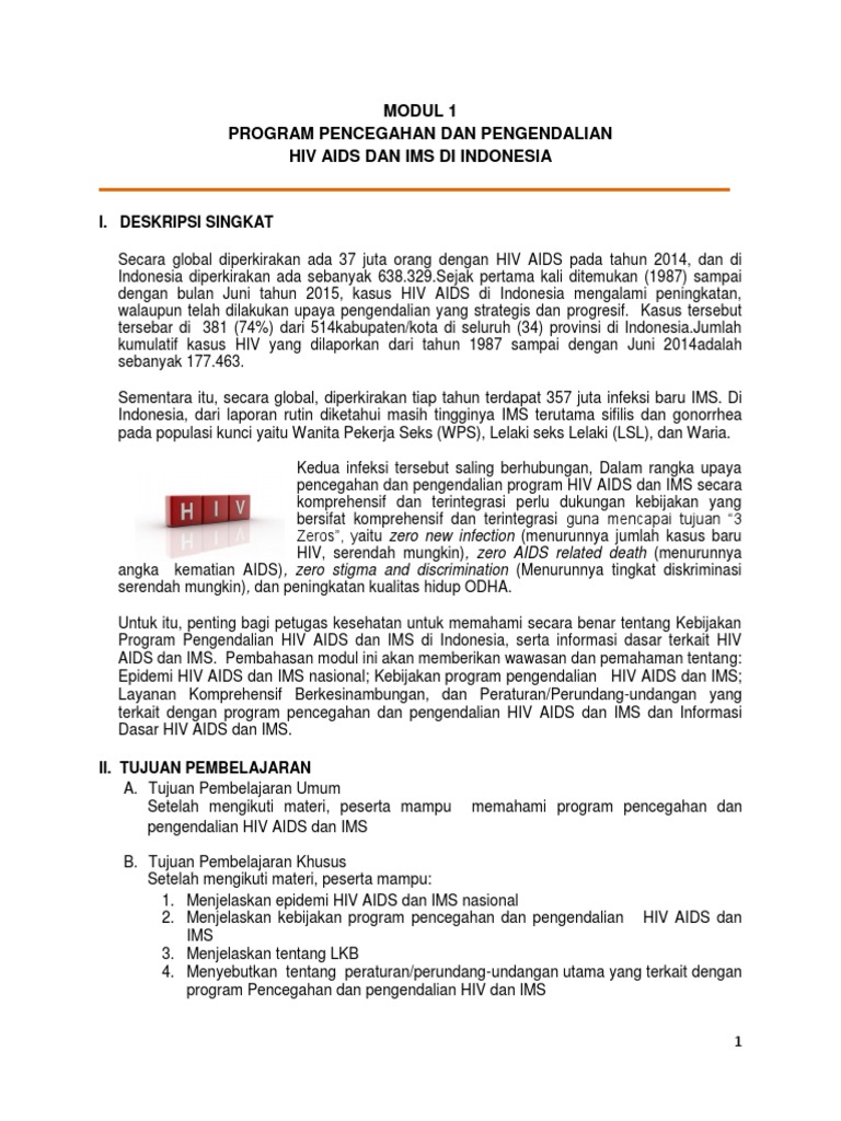 MODUL - 1 Program Pencegahan Dan Pengendalian HIV-AIDS Dan IMS | PDF ...