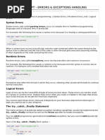 Javascript Error Handling