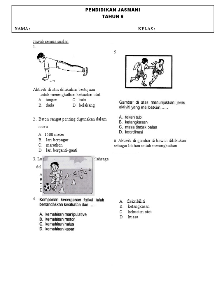 Soalan Pjk Tahun 3 2010