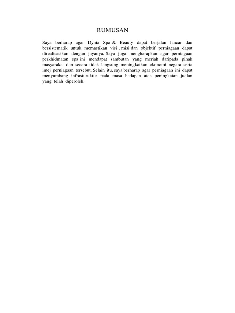 Rumusan Perniagaan Pdf