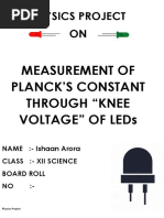 Physics Project on DETERMINATION OF PLANCK’S CONSTANT 