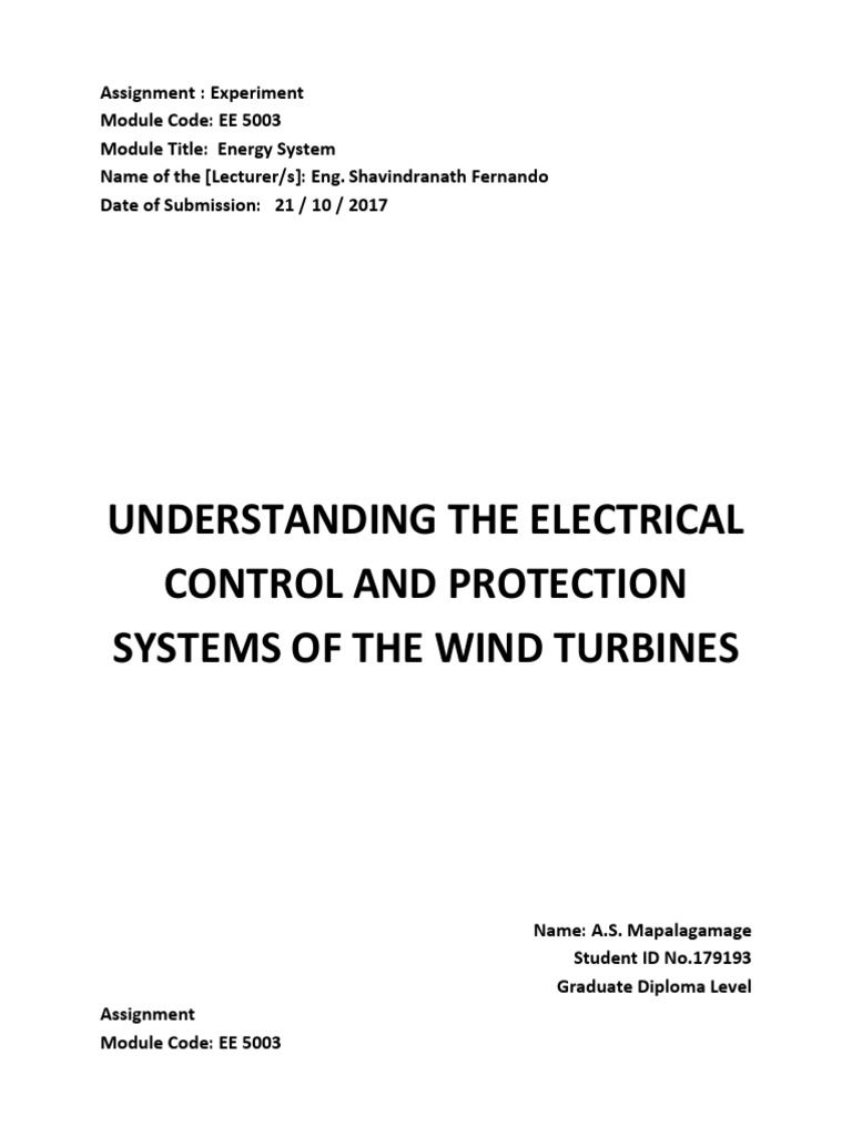 Wind Turbine Control Systems Overview | PDF