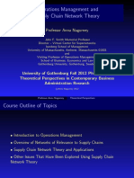 Nagurney Fall PHD Operations Management Course Supply Chain Networks Gothenburg University PDF