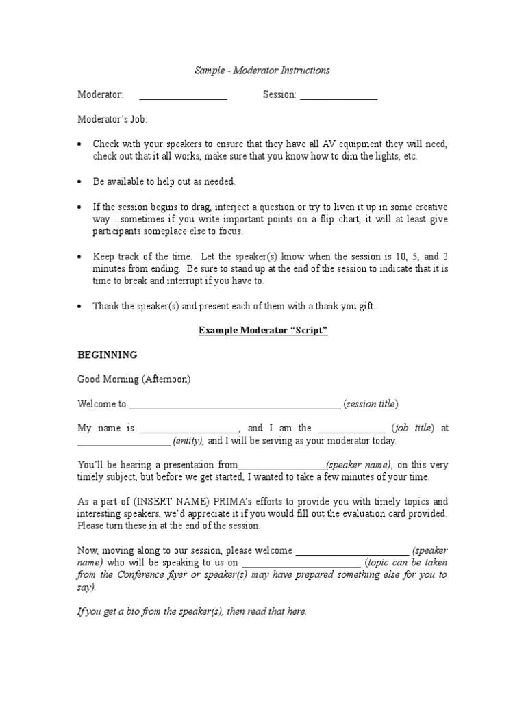 Sample moderator instructions pdf