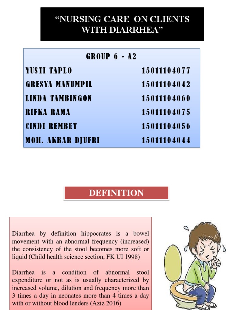 Nursing Care of Diarrhea Diarrhea Dehydration