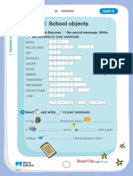 School Objects: Look and Discover The Secret Message. Write The Answers in Your Notebook