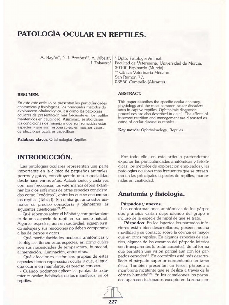 Patolo Ocular Reptiles PDF | PDF | Ojo humano | Ojo