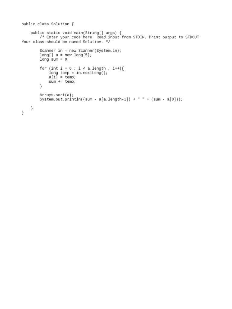 Min Max Sum Algorithm | PDF