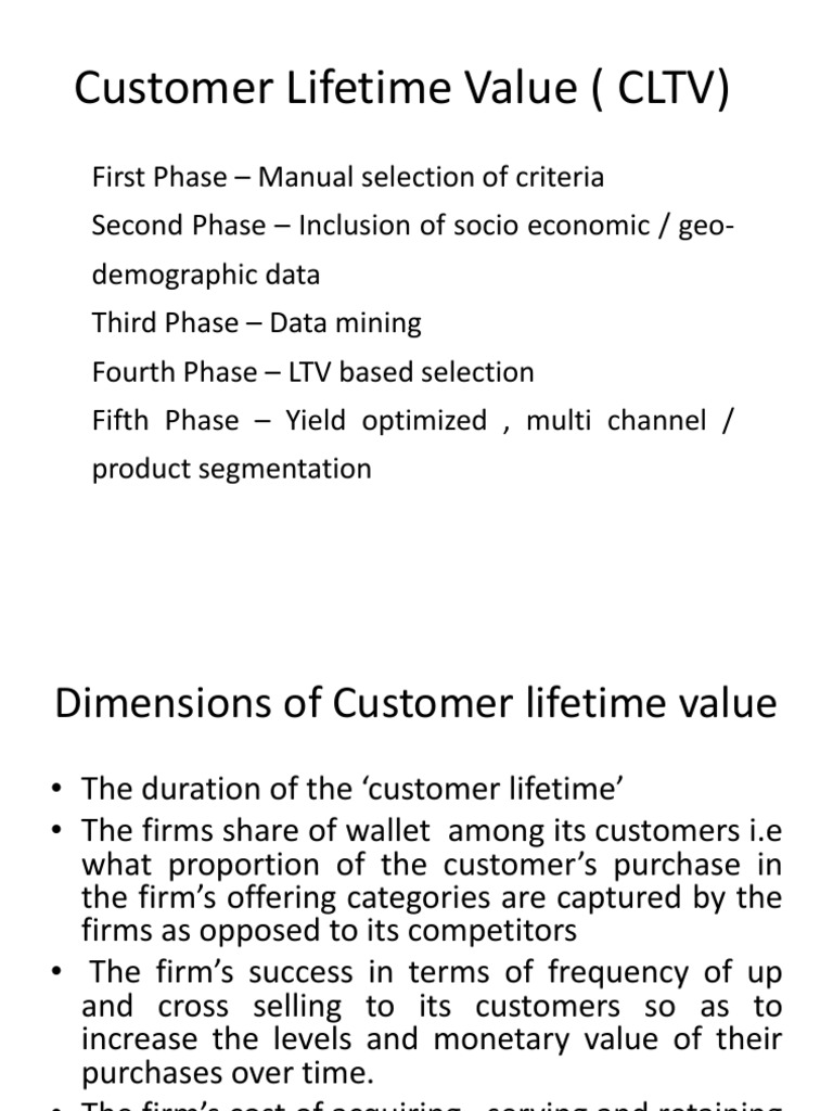 Understanding Customer Lifetime Value (CLTV) | PDF | Business
