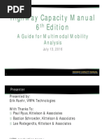 Highway Capacity Manual 6 Edition: TH A Guide For Multimodal Mobility Analysis