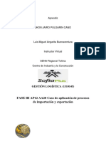 Caso de Aplicación de Procesos de Importación y Exportación