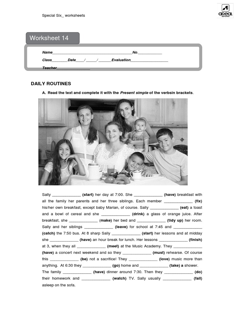 Daily Routine - Present Simple Verbs | PDF