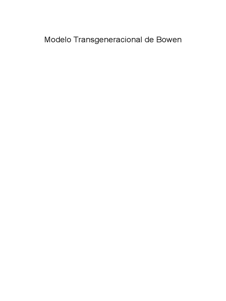 Modelo Transgeneracional de Bowen | PDF | Homo Sapiens | Familia