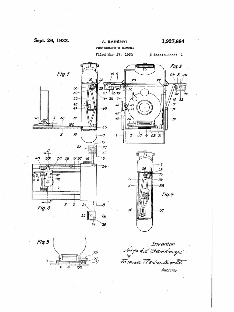 Photographic Camera Patent 1933 | PDF | Camera | Lens (Optics)