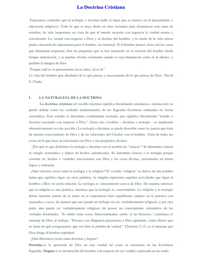 Definición y Valor de la Doctrina Cristiana | PDF | Biblia | Expiación ...