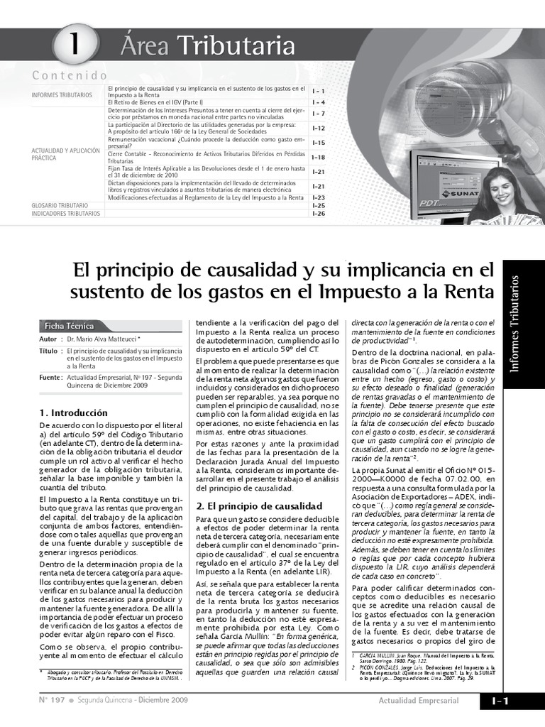 Gastos Deducibles | PDF | Impuestos | Impuesto sobre la renta