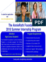 2018 Summer Internship Program Flier