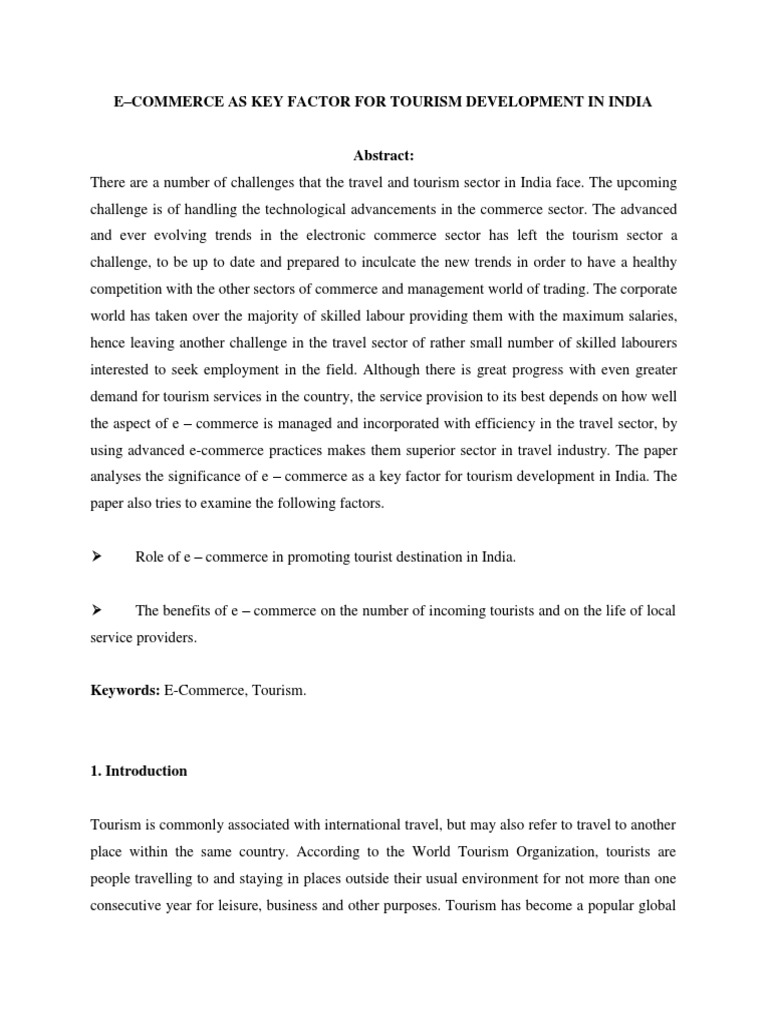 E-Commerce's Impact on India's Tourism | PDF | Tourism | E Commerce