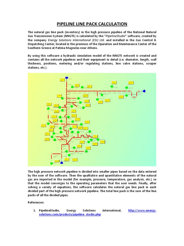 Natural Gas Line Pack Calculation Guide | PDF | Pipeline Transport | Gases