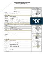 University of Toronto Faculty of Law SESSIONAL DATES 2017 - 2018 2017 Fall Session