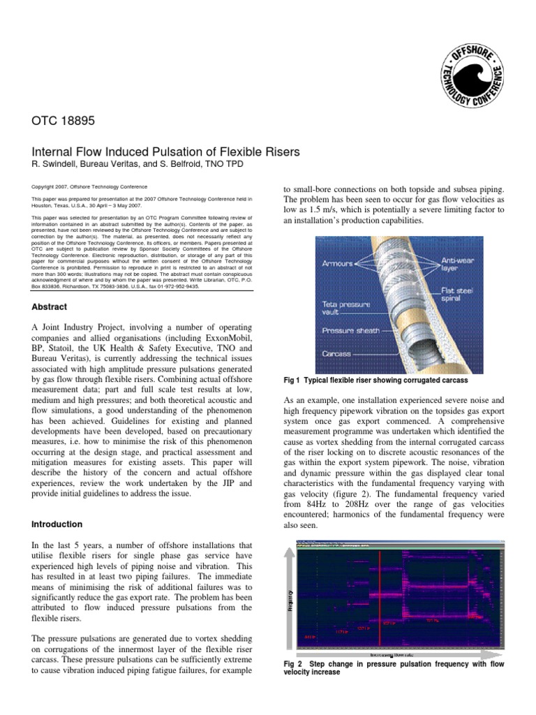 Otc18895 Flow Induced Pulsations in Risers | PDF | Flow Measurement ...